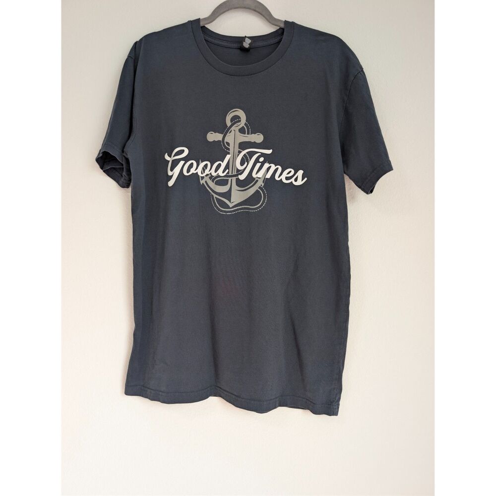 AS Colour Good Times Nautical Anchor Graphic Tee Blue Short Sleeve Size Large
